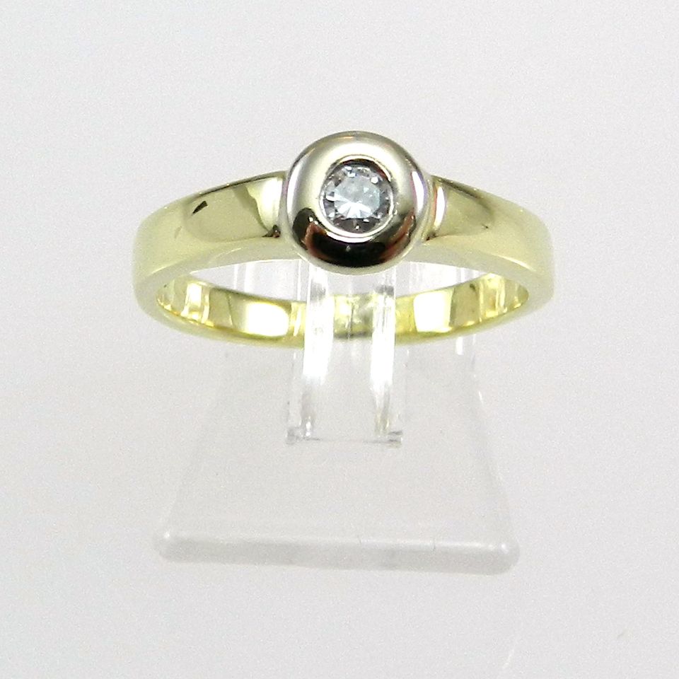 Original Quinn Ring Brillant 0,12 Ct 585 / 14 Kt Gelbgold 381 YYX in Mülheim (Ruhr)