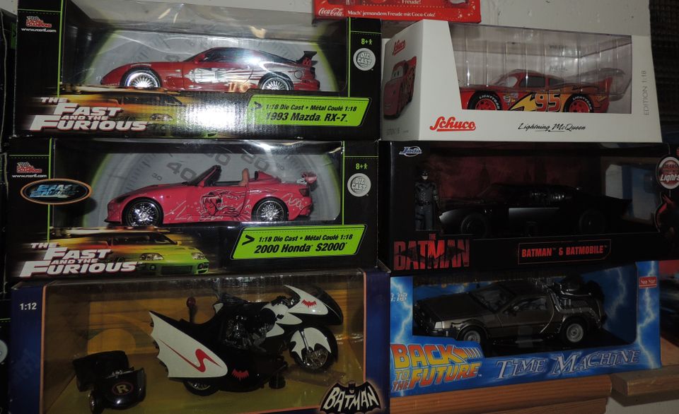 Film Autos in 1/18 bat man, 007, fast and the furious in Lehrensteinsfeld