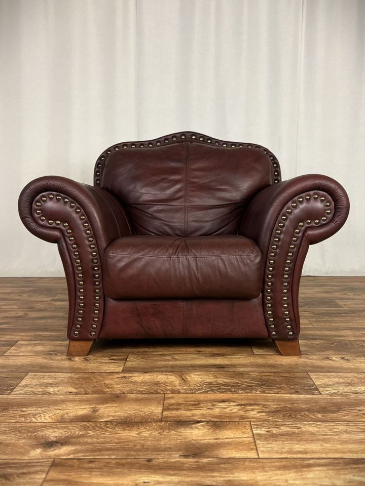 Ledersessel Vintage XXL Sessel Love Seat Chesterfield Barock in Hüllhorst