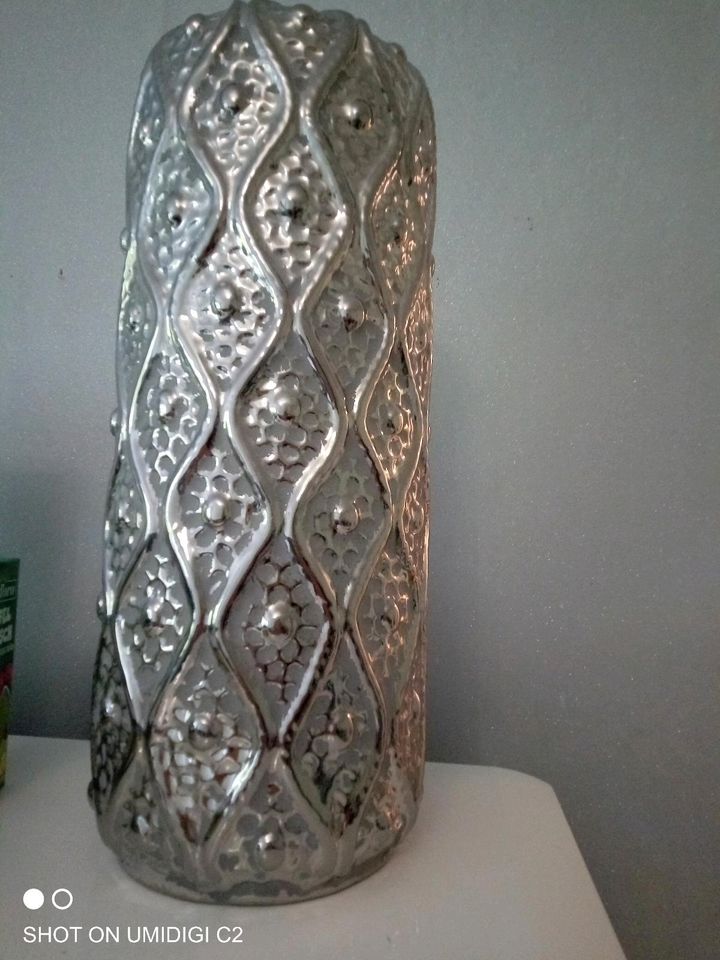 Große Vase silber grau gemustert in Oberhausen