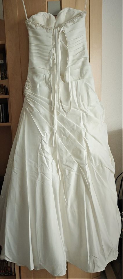 Hochzeitskleid Brautkleid, Spitze Perlen, hell ivory - 3 Gr. in 1 in Brandenburg an der Havel