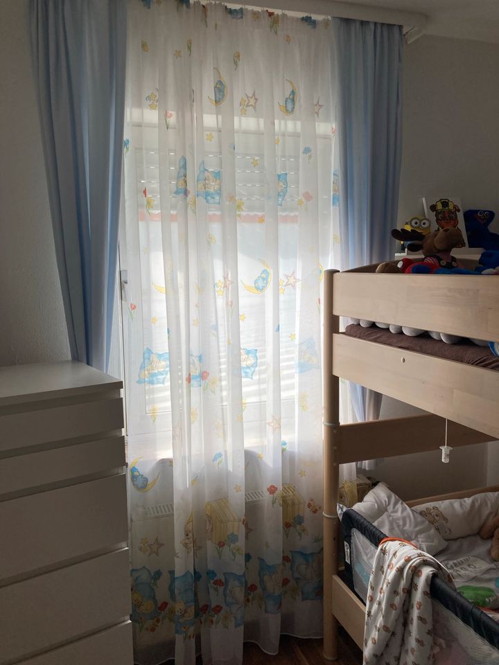 Gardine Vorhang ca. 120cm x 240cm Schlaf-Kinderzimmer Hund Mond in Goldbach