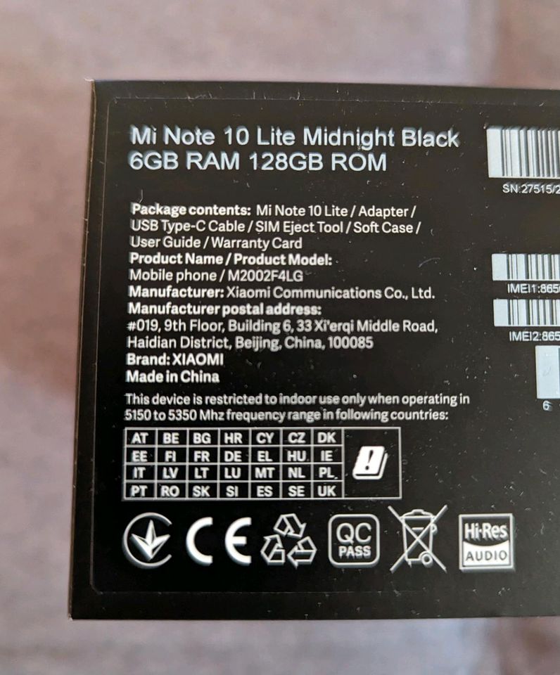 Smartphone Mi Note 10 Lite Midnight Black 6 GB 128 GB ROM in Hamburg