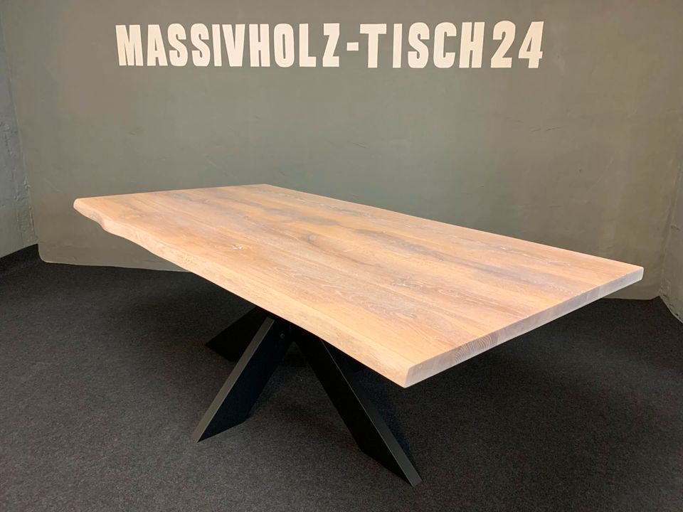 Massiv Eiche Tisch Baumkante Baumtisch Esstisch Holztisch 160x80 in Königswinter