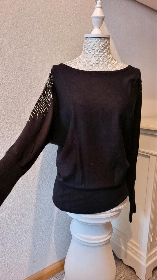 Damen Pullover schwarz Strass Gr. 34 36 XS S  wie neu in Emmendingen