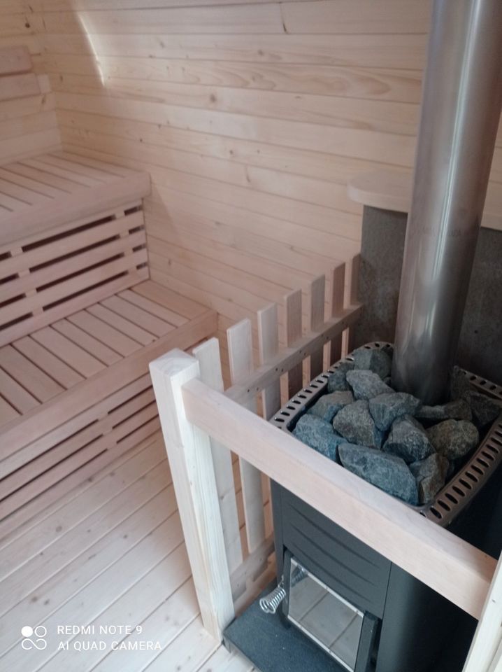 ♨️ SAUNA Birkenblattform Banja Holzofen Fasssauna Gartensauna in Luckenwalde