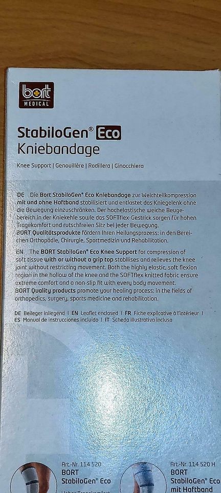 Bort medical StabiloGen ECO Kniebandage Gr. 3 ist Neu + OVP in Brachttal