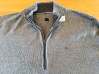 21) Calvin Klein Herren Chunky Cotton 1/2 Zip Pullover grau Hessen - Wächtersbach Vorschau
