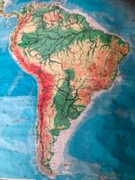 alte Schulkarte Südamerika Niedersachsen - Kakenstorf Vorschau