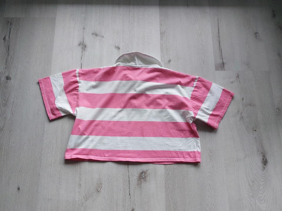 T-Shirt/Polo, rosa-weiß gestreift, Gr. 164, Zara in Großenseebach