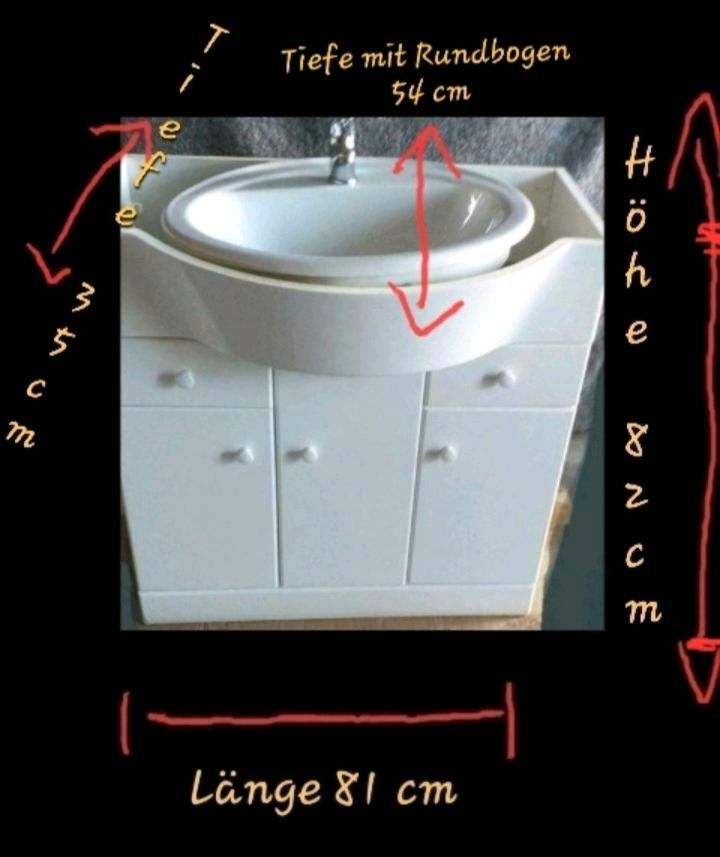 1 WASCHBECKENUNTERSCHRANK IKEA SCHRANK KLAVIER WEISS  BAD in Nürnberg (Mittelfr)