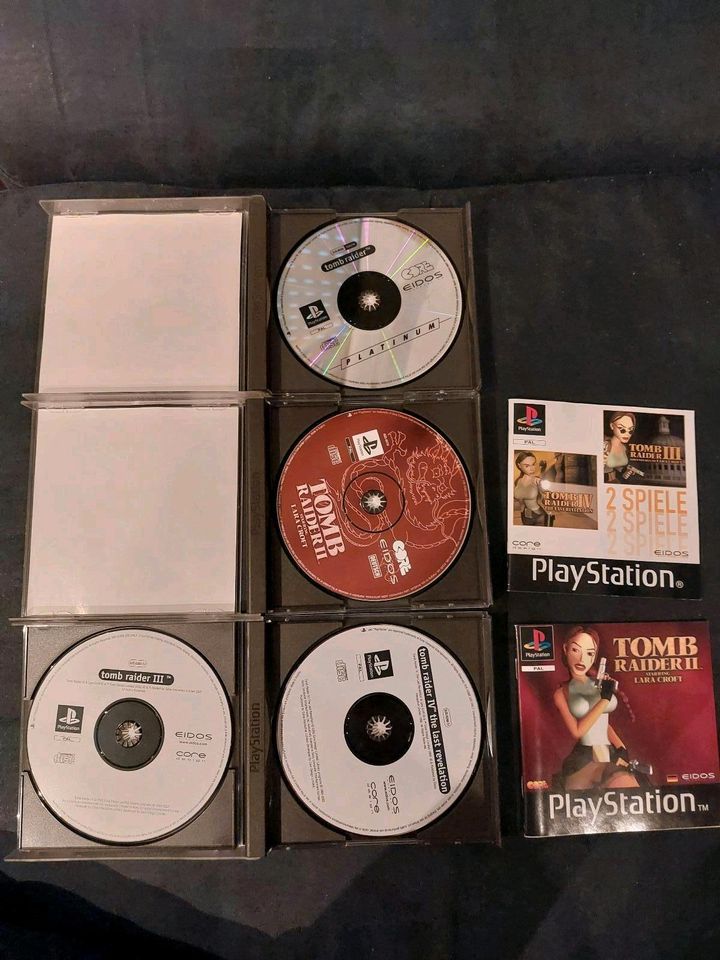 Tomb Raider 1 2 3 4 PS1 Playstation PSX PsOne in Iphofen