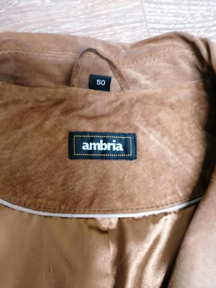 Lederjacke lang Gr. 50 Ambria !! Erlös wird gespendet!! in Kreuzau