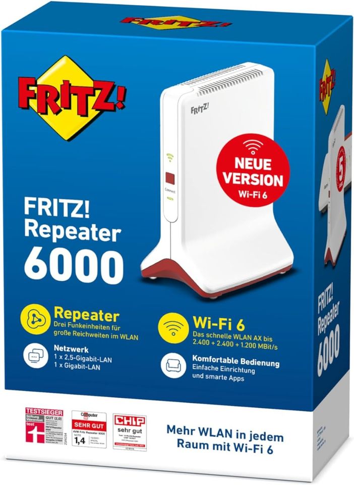 AVM FRITZ!REPEATER 6000 WLAN-Repeater (Mesh, 5 GHz, 6.000 MBit/s, in Neudenau 