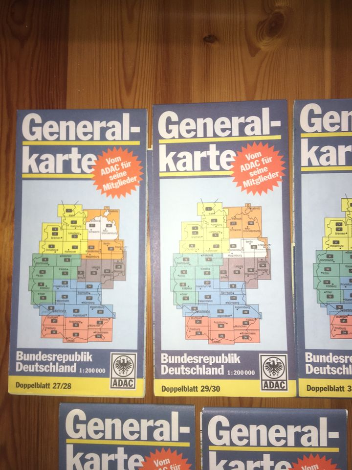 7 ADAC Generalkarten 1990 Bundesrepublik Deutschland in Wadern