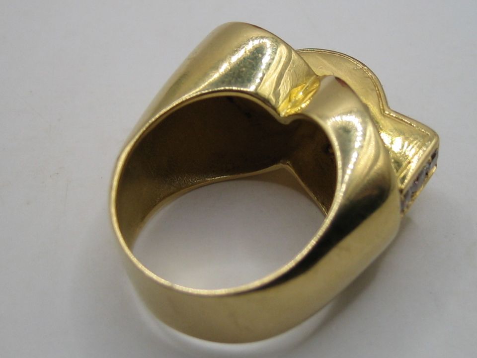 Unikat Design Ring 18 Kt 750 Gold Brillant Diamanten Rubine 1940 in Zeltingen-Rachtig