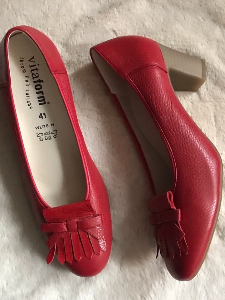 Pumps von Vitaform, Gr 41, Rot, Echtleder, Neu in Naumburg (Saale)