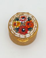 Vintage Pillendose Millefiori Mosaik Schmuckbox Gold Schatulle Schwerin - Altstadt Vorschau