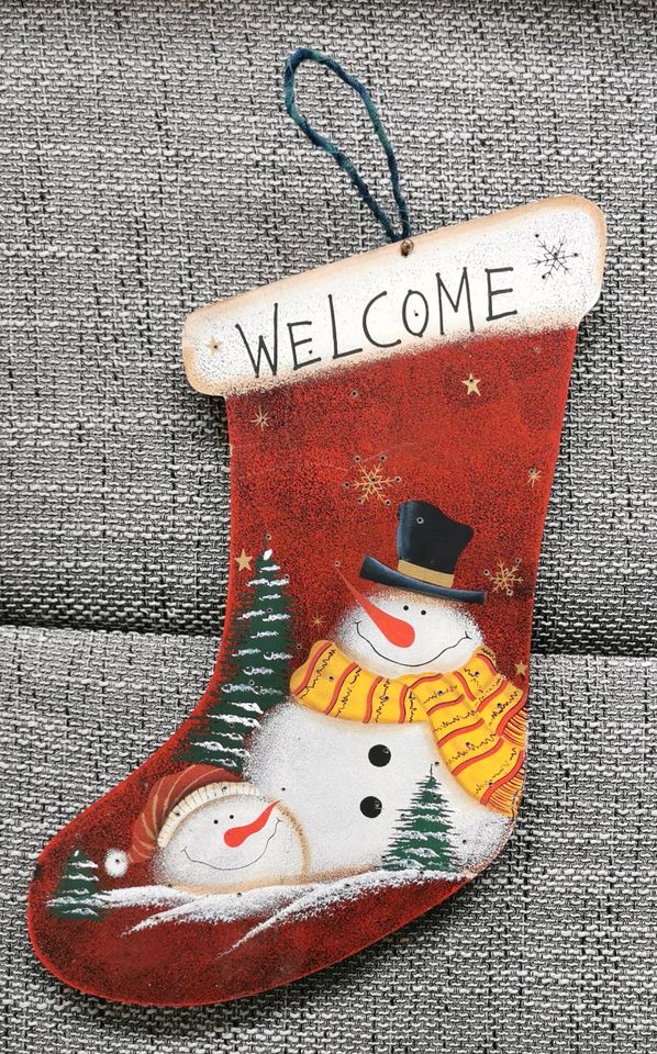 Weihnachten Schild Willkommen Deko Welcome LED Licht AAA Xmas TOP