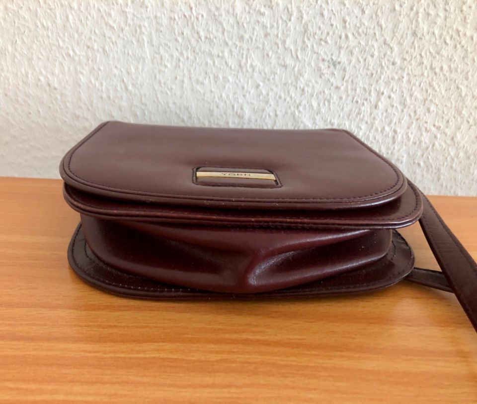 Vintage 80-er Schultertasche Yorn Leder burgunderrot in Heidelberg