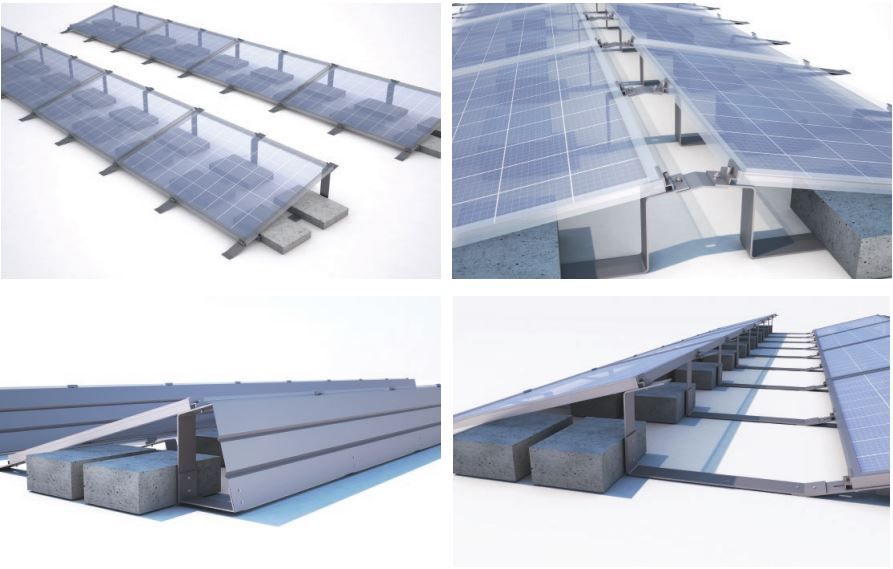 Flachdach Halter, Halterung Balkonkraftwerk f. Solar und PV 15° in Stade