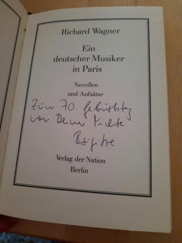 Buch Ein deutscher Musiker in Paris Richard Wagner 1988 in Kaltenkirchen