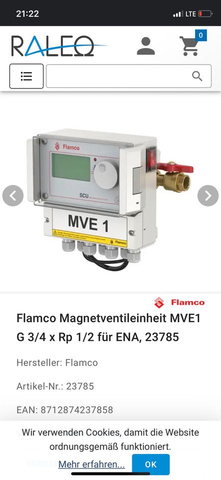 Flamco Magnetventileinheit MVE1 in Böhlen