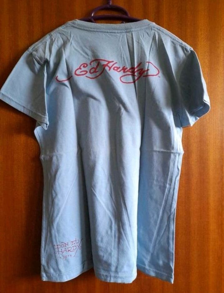 Original Ed Hardy Shirt hellblau in Größe L wie neu in Hohn