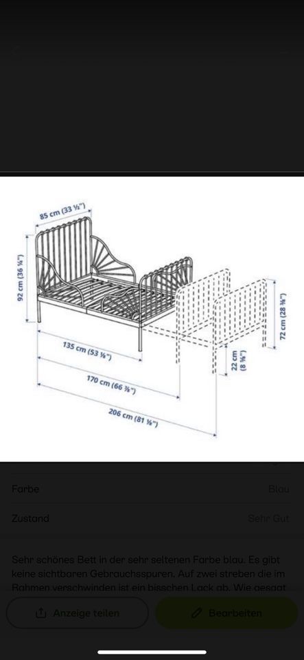 Minnen Bett Ikea mitwachsend Kinderbett in Rostock