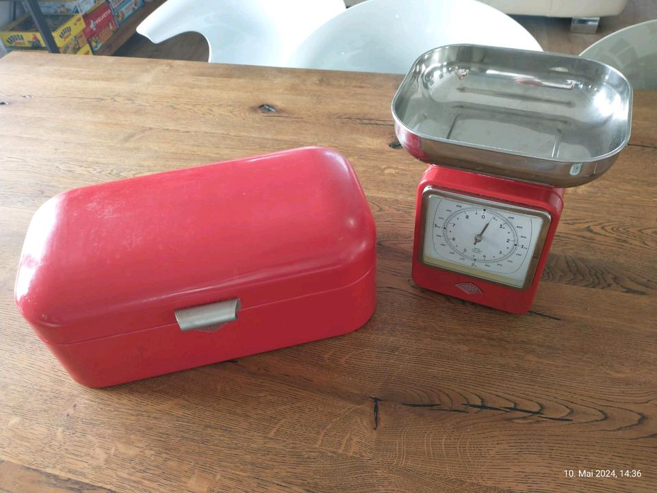 Wesco Brotbox und Küchenwaage rot retro in Trier