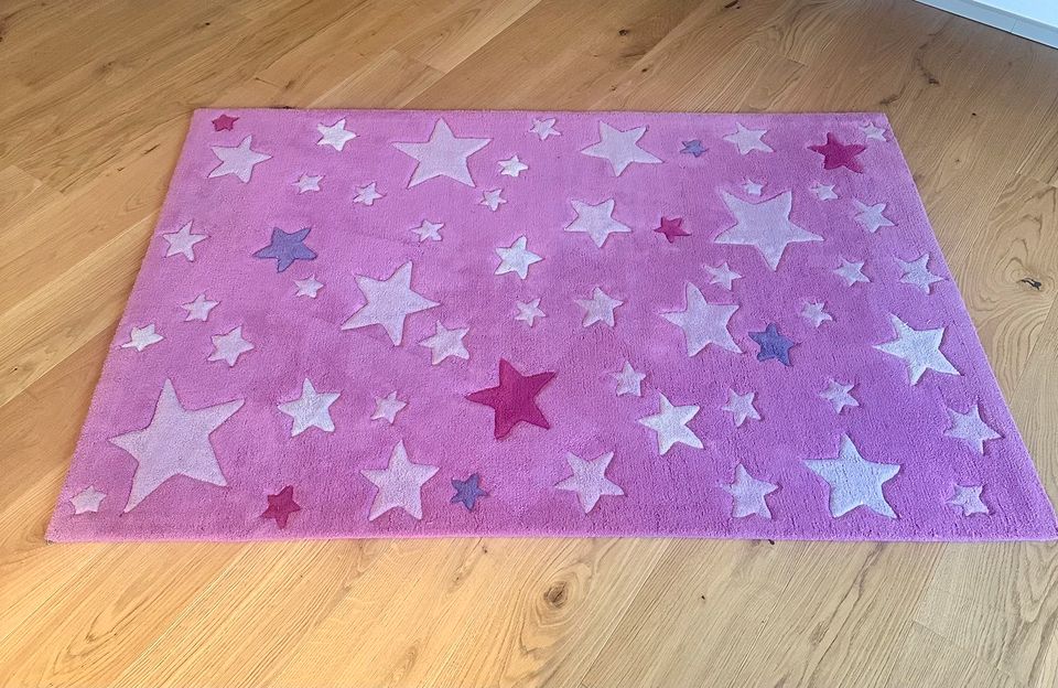 Kinderteppich mit Sternen 167x116 m flieder, pink in Mecklenbeck