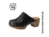 5455 unisex-heels; retro-clogs in gr. 45; echtholz, echtleder! Hessen - Limeshain Vorschau