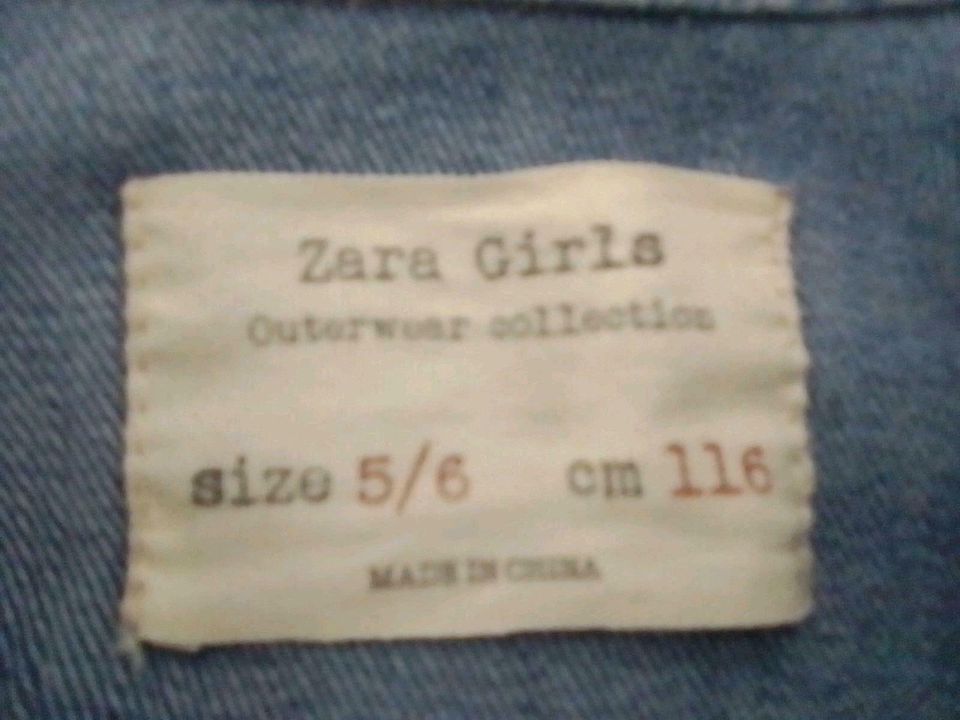 Kinder Jeans Jacke für Mädchen von Zara Girls Size 5/6 116cm. in Halle