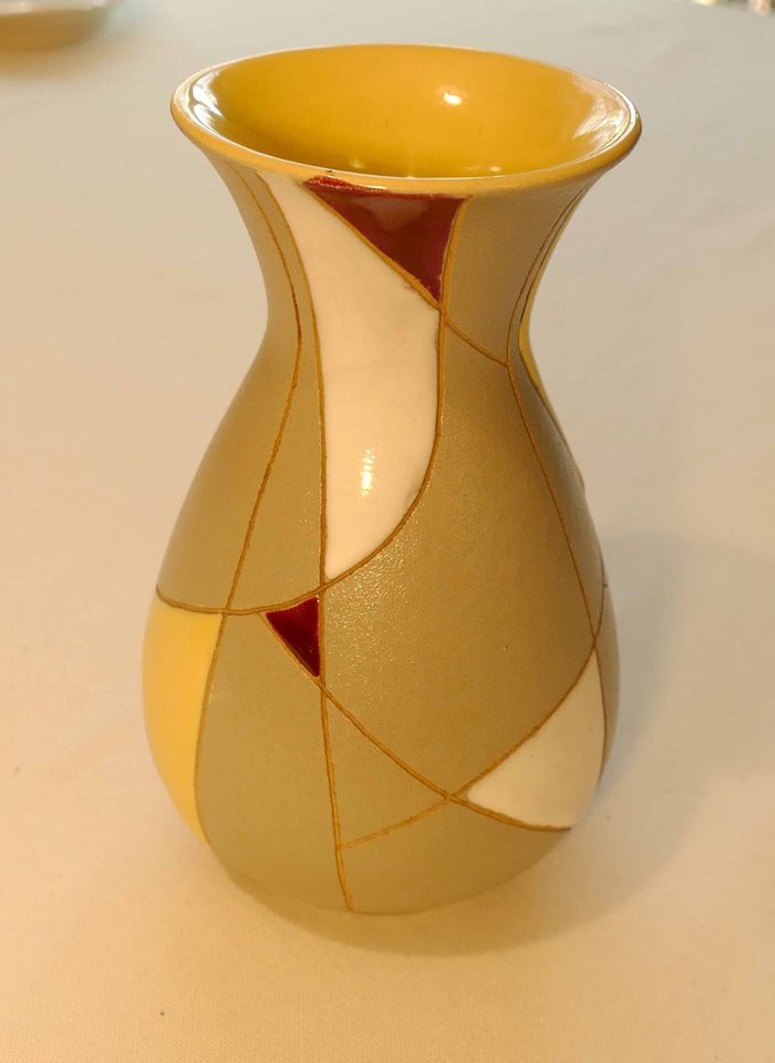 Vase, Keramik, Jasba Verona, Ritzdekor, 50er Jahre, Vintage in Saarbrücken