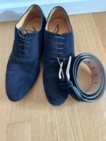Scarosso, Wildleder Schuhe 43,5 und passender Gürtel (marineblau) Wiesbaden - Igstadt Vorschau
