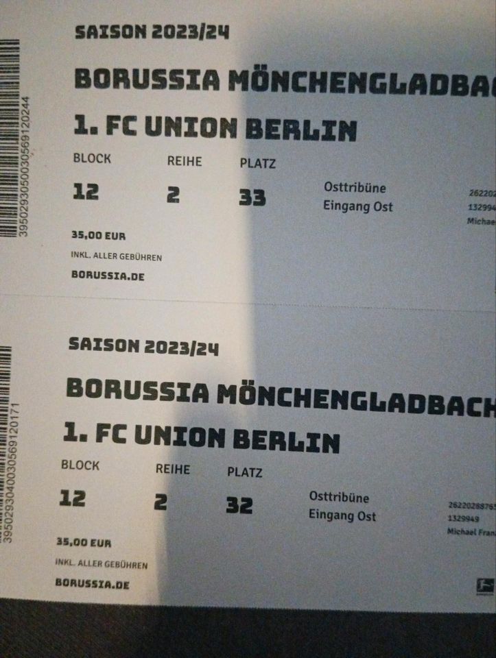 Gladbach Tickets gegen Union in Dülmen