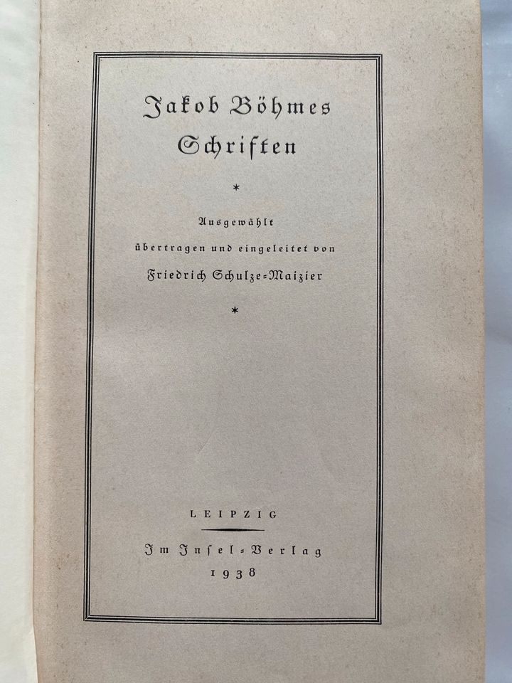 Jakob Böhmes Schriften 1938 in Filderstadt
