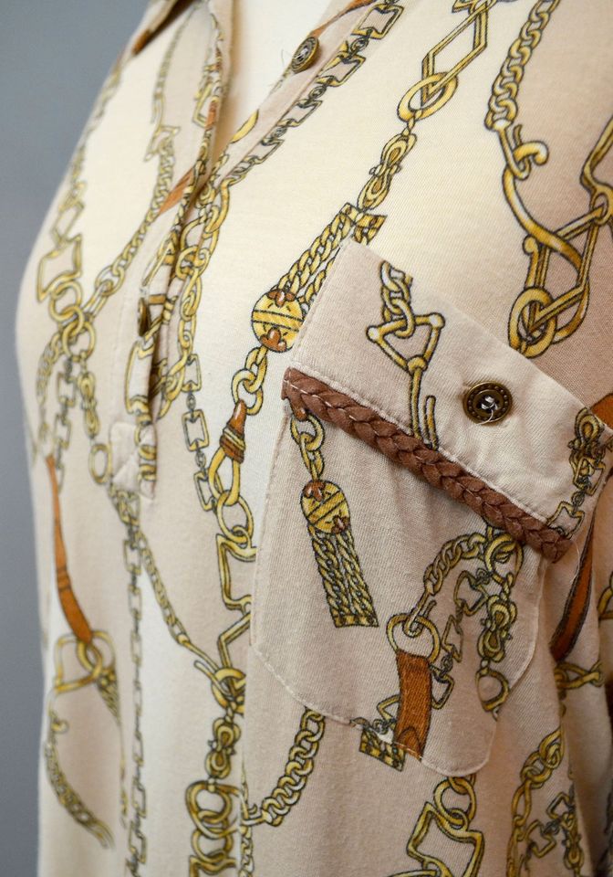 Vintage Peter Hahn Sweatshirt Bluse Jersey Barock Ketten Muster L in Leipzig