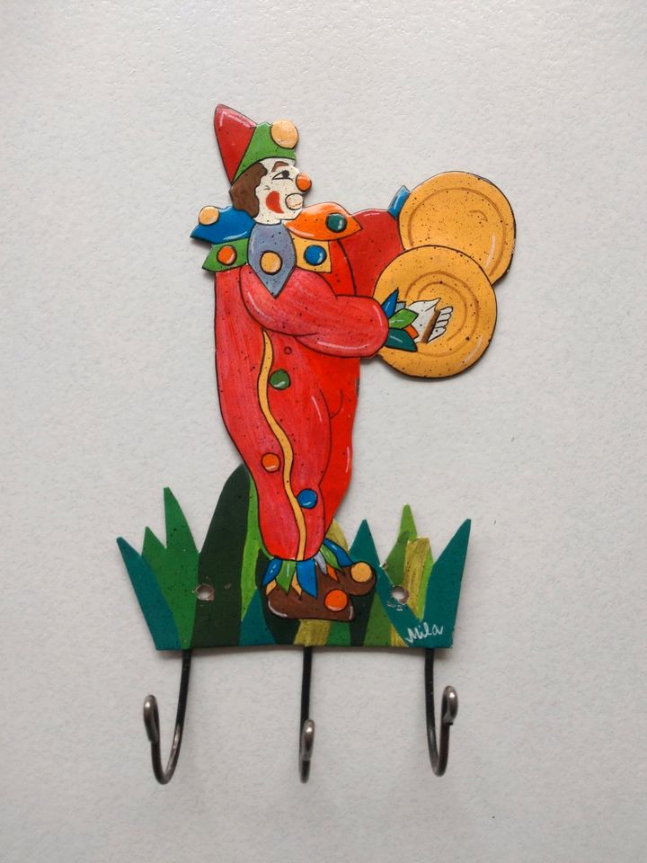 Mila Design Hakenleiste Clown Schlüsselhalter Wandhaken Garderobe in Ingelheim am Rhein