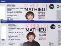 Mireille Matthieu Leipzig 27.10.2024 - 2 Karten Bayern - Baudenbach Vorschau