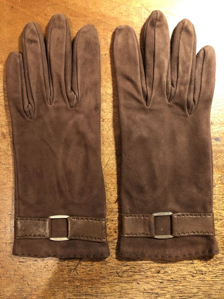 Handschuhe Damen Wildleder braun Gr. 7 1/4 neu unbenutzt Leder in Hamburg