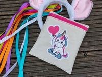 Upcycling – Kosmetiktasche aus Segeltuch mit kunterbuntem Einhorn Lübeck - Travemünde Vorschau