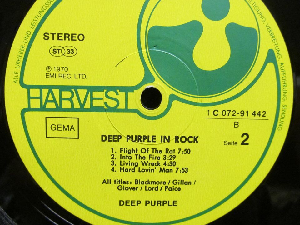 LP "Deep Purple In Rock", Hardrock 1970, Schallplatte, Vinyl in Kumhausen