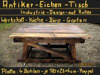 Antiker - Eichen - Tisch - Industrie Design - auf Rollen Niedersachsen - Lemgow Vorschau