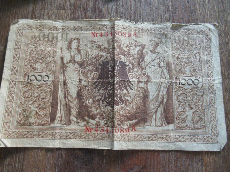 Reichsbanknote 1000 Mark Reich Darlehenskassenschein 50 Mark in Altenbeken