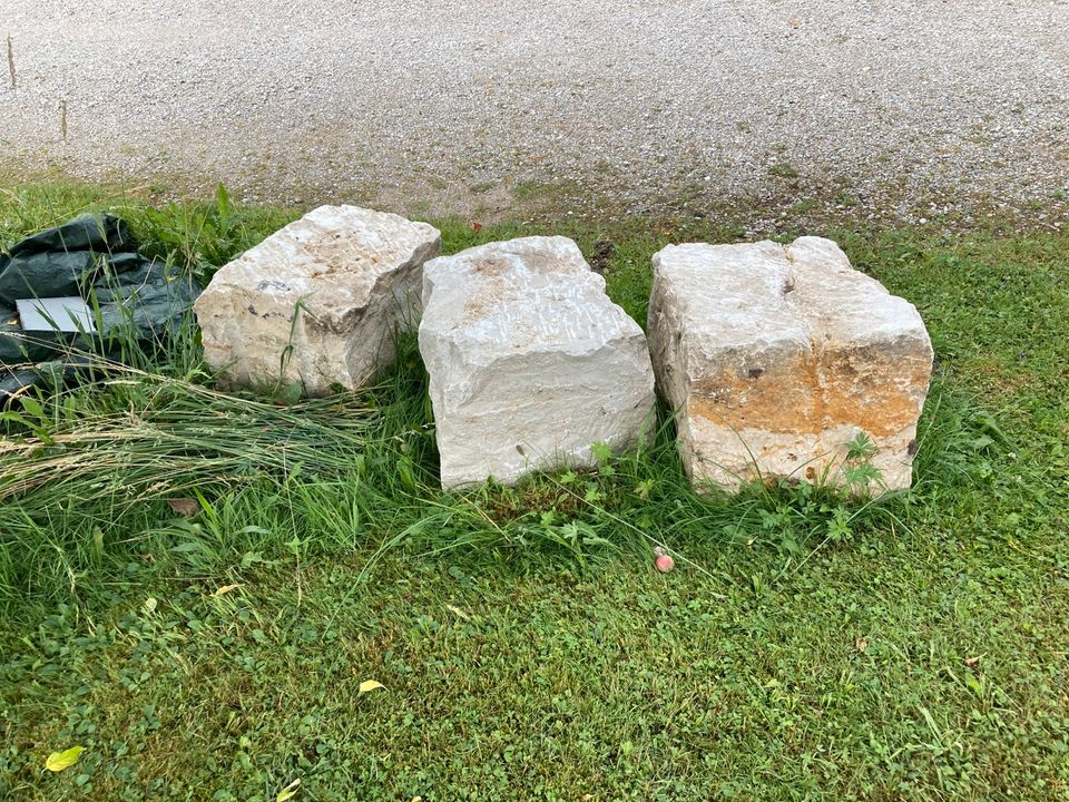 3 Quadersteine Jura-Kalkstein in Grabenstätt