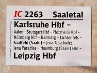 Zuglaufschild IC 2263 SAALETAL Karlsruhe - Jena - Leipzig Nordrhein-Westfalen - Steinfurt Vorschau