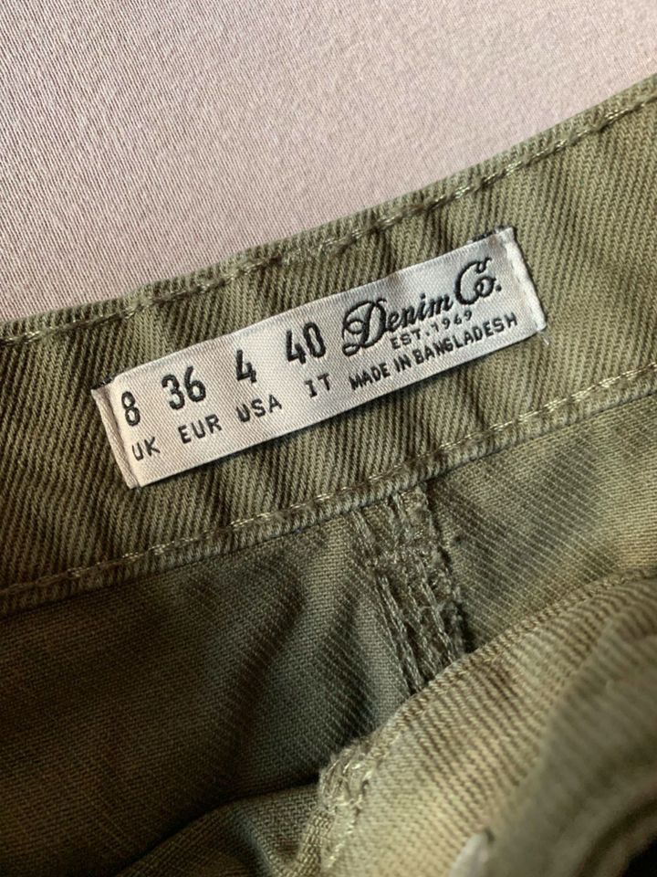 olive grüner Jeansrock von Denim & Co, Größe 34/36 in Delingsdorf