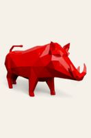 Wildschwein Polygonal Deko Werbe Design Figur rot lackiert 180 cm Nordrhein-Westfalen - Vettweiß Vorschau