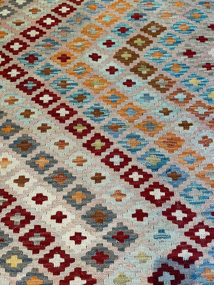 Afghan Kelim 146 x 107 Kilim handgewebt Teppich Wolle pastel rug in Berlin